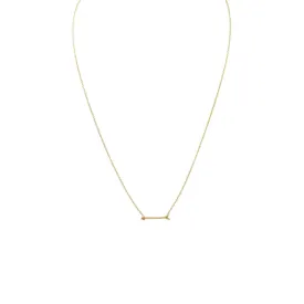 16"   2" 14 Karat Gold Plated Arrow Design Necklace