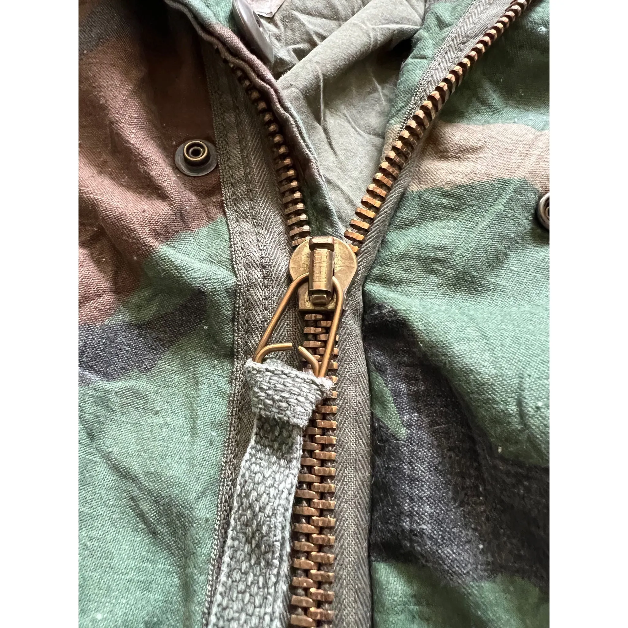 1983 U.S. Army Woodland Camouflage M-65 Field Jacket Major James 1st Army