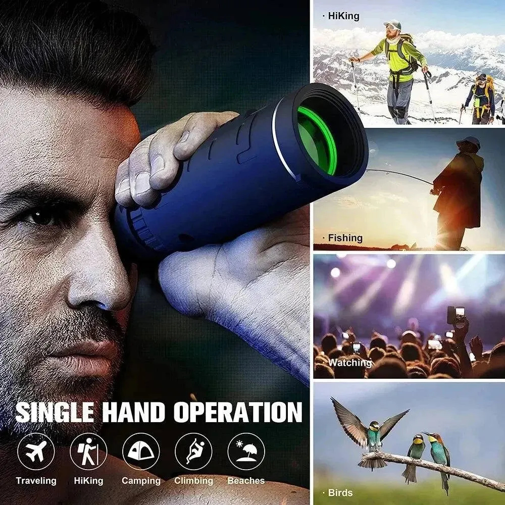 40X60 Military Zoom HD Powerful Binoculars Long Range Portable Professional Telescope Monocular Low Night Vision for Hunting