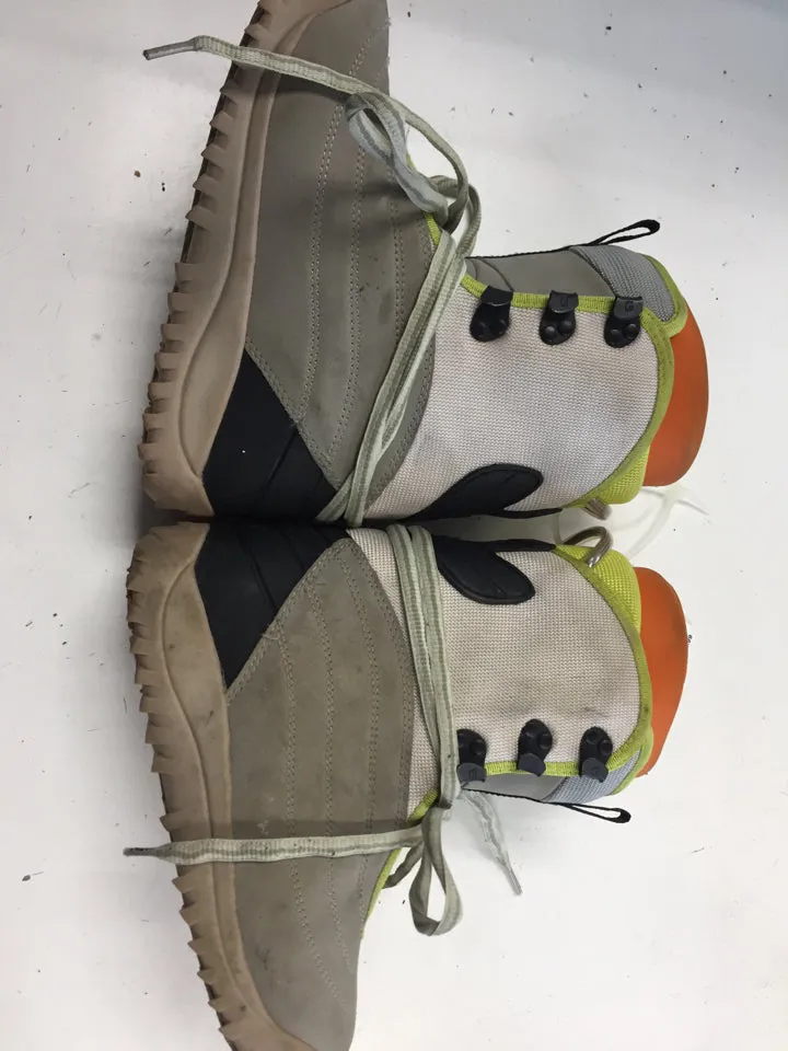 Burton Freestyle Grey/Yellow/Orange Jr. Size Specific 5 Used Snowboard Boots