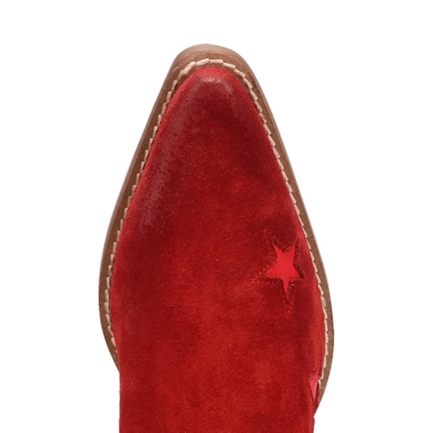 Dingo Womens Little Starie Red Suede Ankle Boots