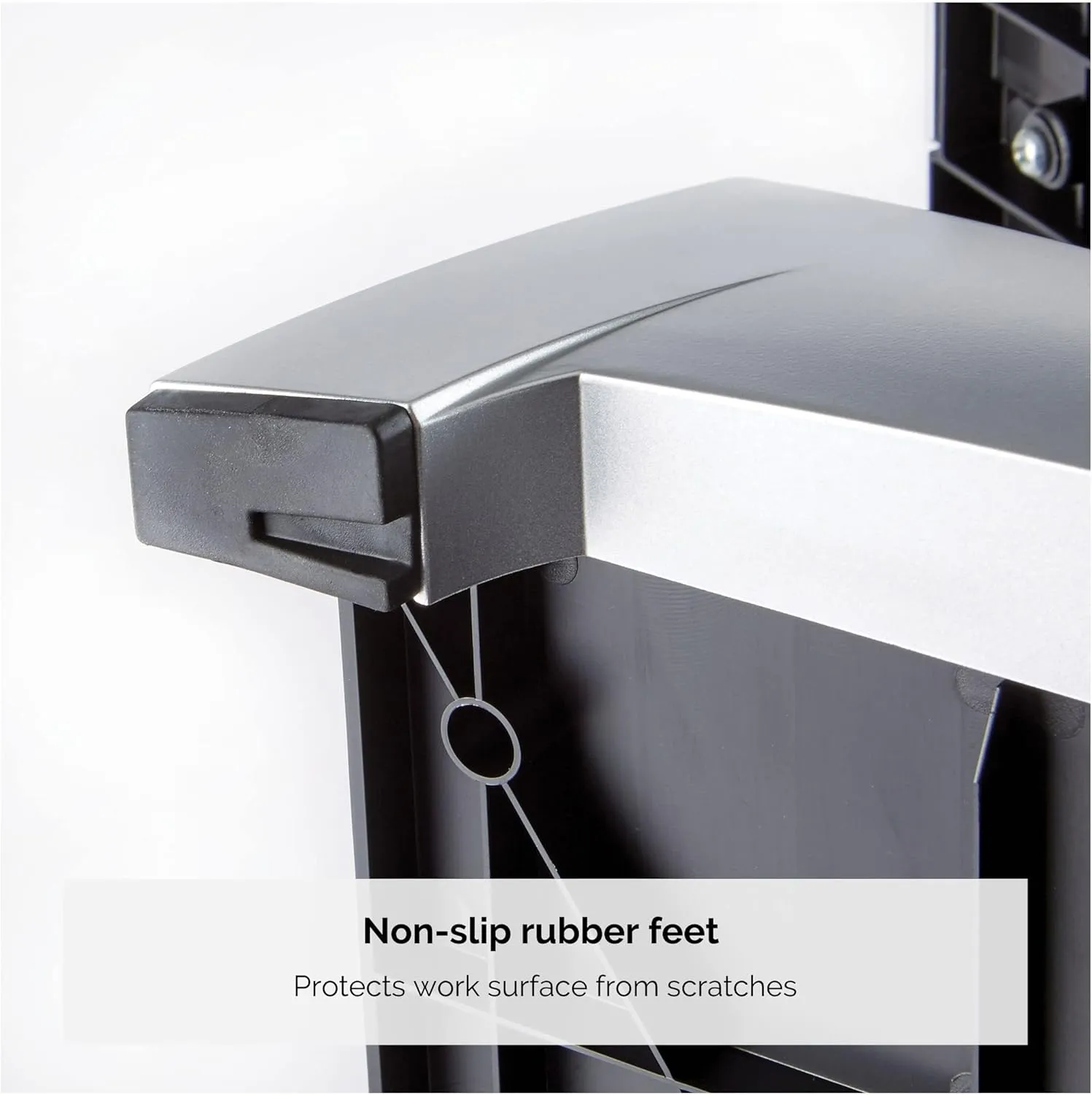 Fellowes Office Suites Laptop Stand - 6-Height Adjustable Portable Riser for 17" Laptops, 5KG Capacity, Black/Silver