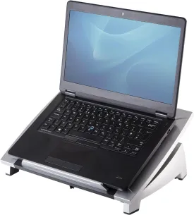Fellowes Office Suites Laptop Stand - 6-Height Adjustable Portable Riser for 17" Laptops, 5KG Capacity, Black/Silver