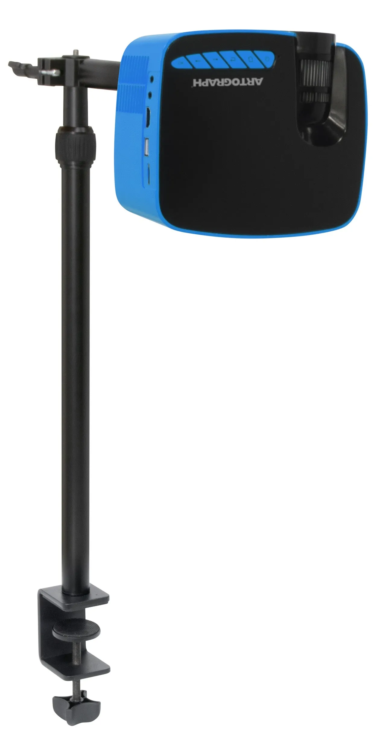 Flare 100 Artist HD Digital Projector with Monopod Arm Clamp Stand - HDMI, Art Grids, and Wi-Fi