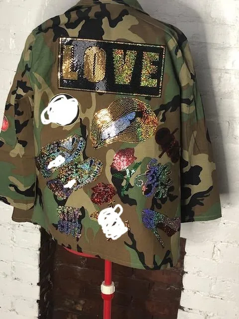 GABBY Camouflage  Patchwork Jacket