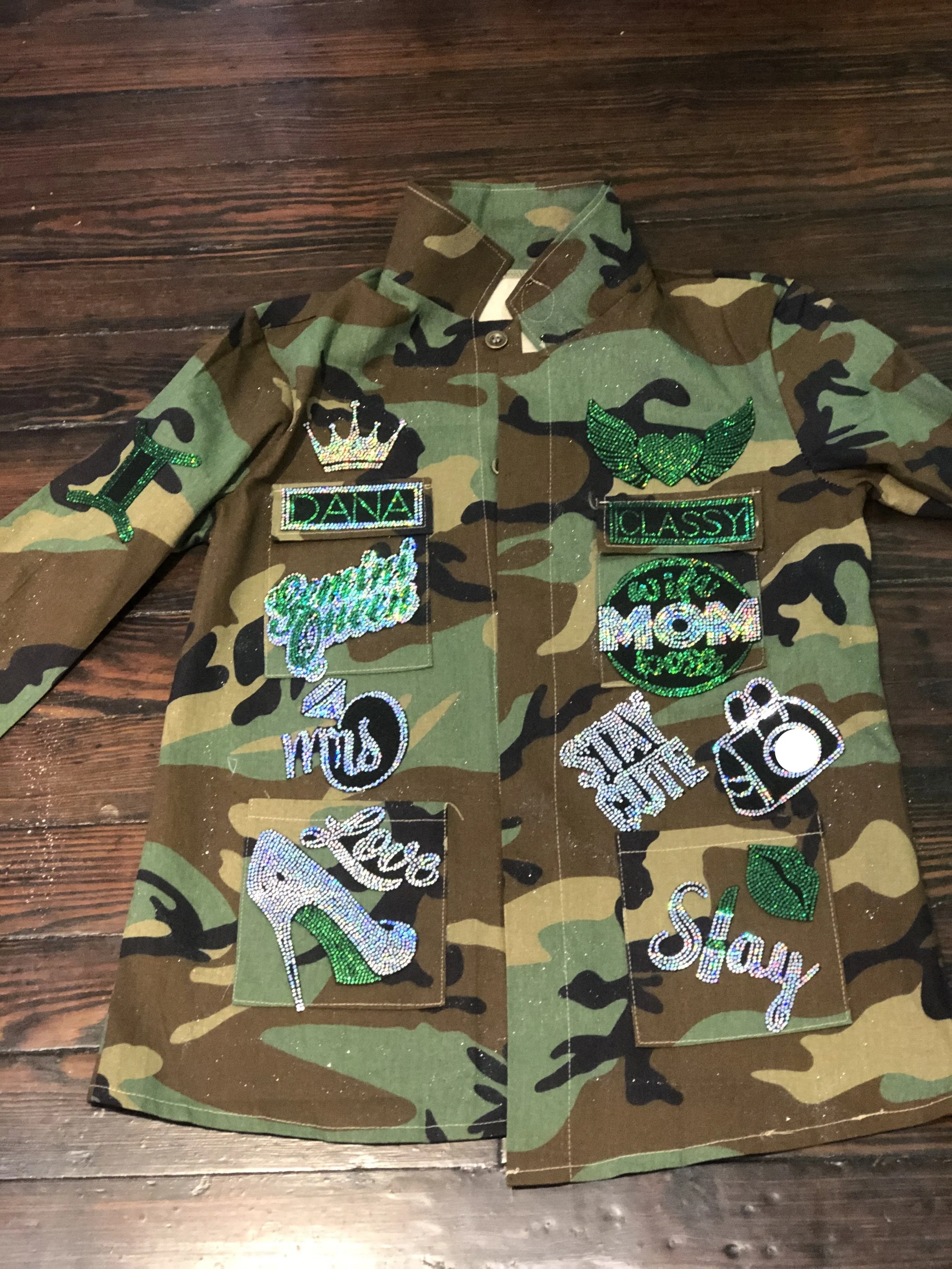 Gemini CAMOUFLAGE BLING Patchwork JACKET