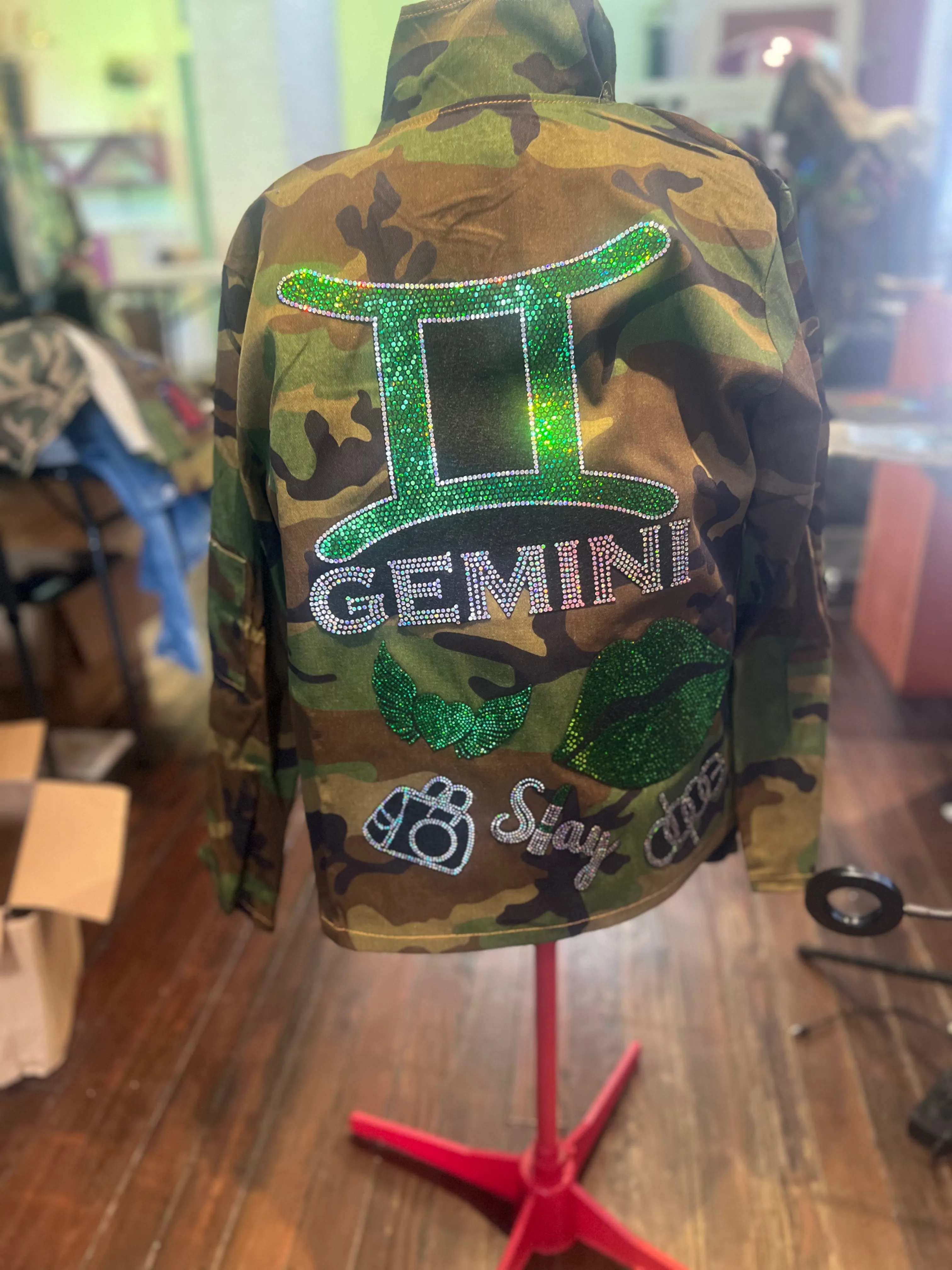 Gemini CAMOUFLAGE BLING Patchwork JACKET