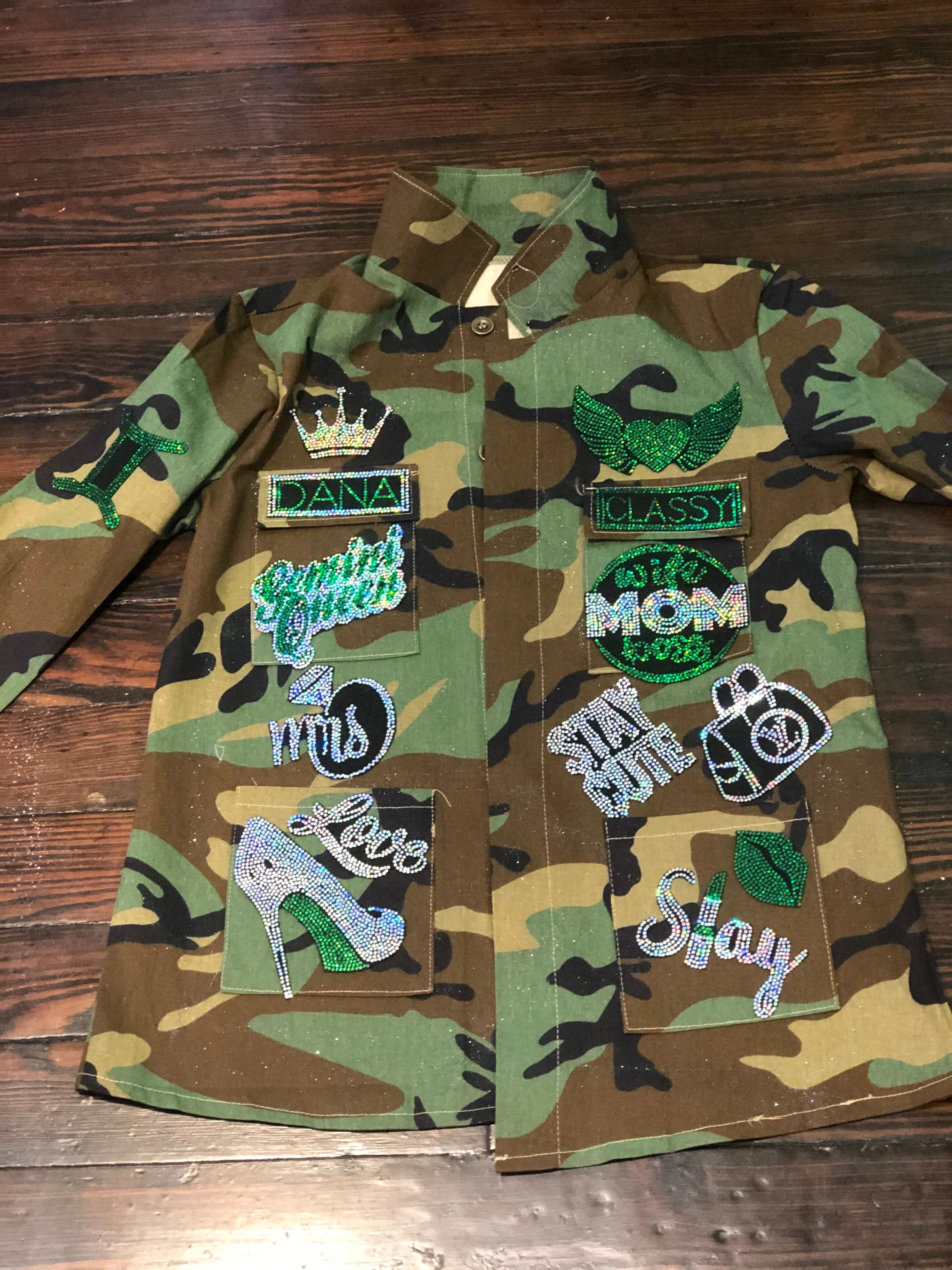 Gemini CAMOUFLAGE BLING Patchwork JACKET