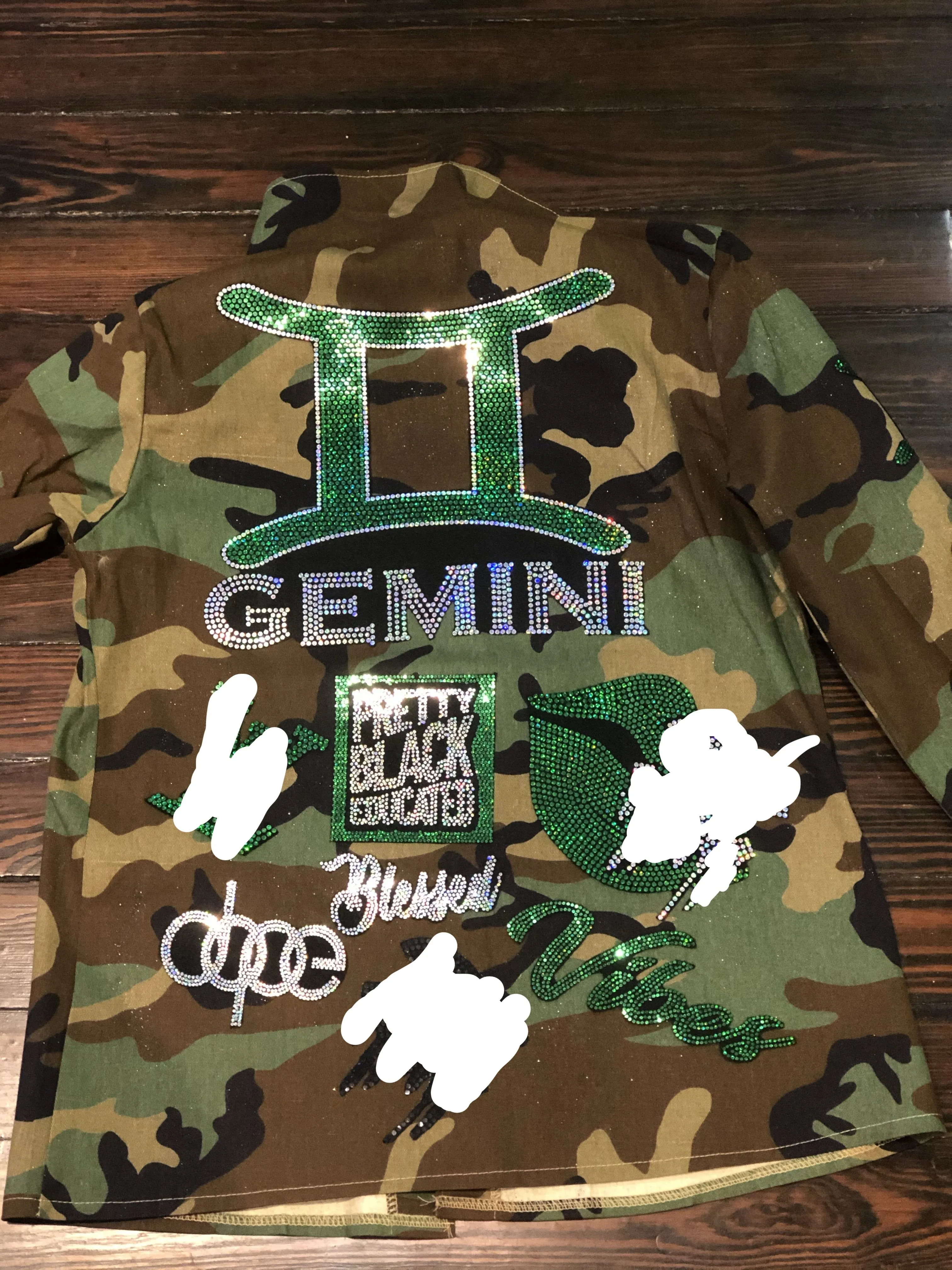 Gemini CAMOUFLAGE BLING Patchwork JACKET