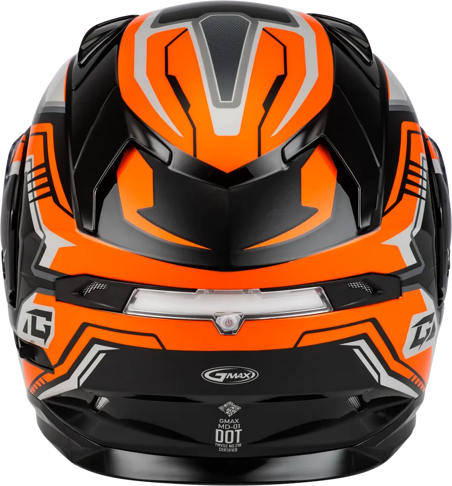 Gmax MD-01S Transistor Snow Helmet Orange Black Electric Shield and Dual Lens