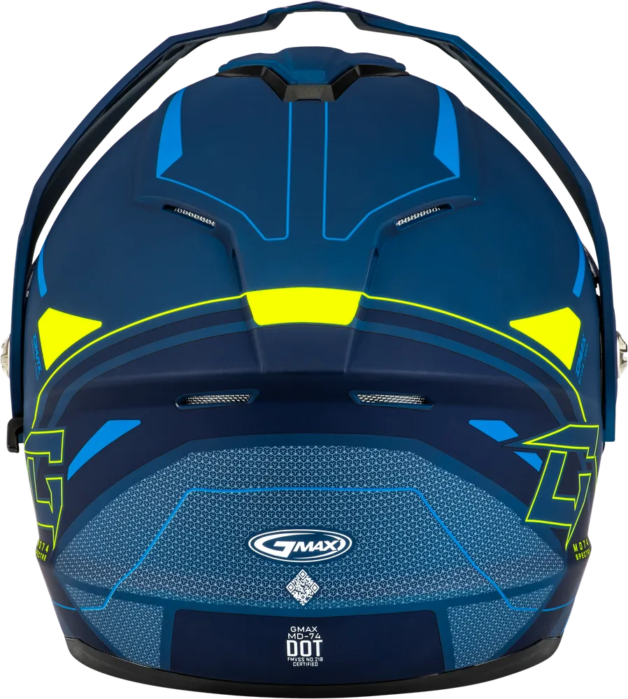 Gmax MD-74S Spectre Snow Helmet Matte Blue Green Electric Shield
