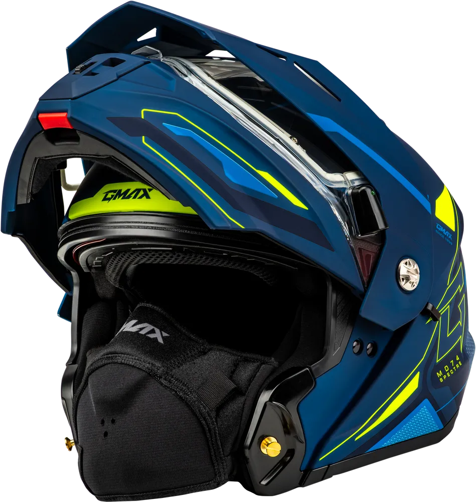 Gmax MD-74S Spectre Snow Helmet Matte Blue Green Electric Shield