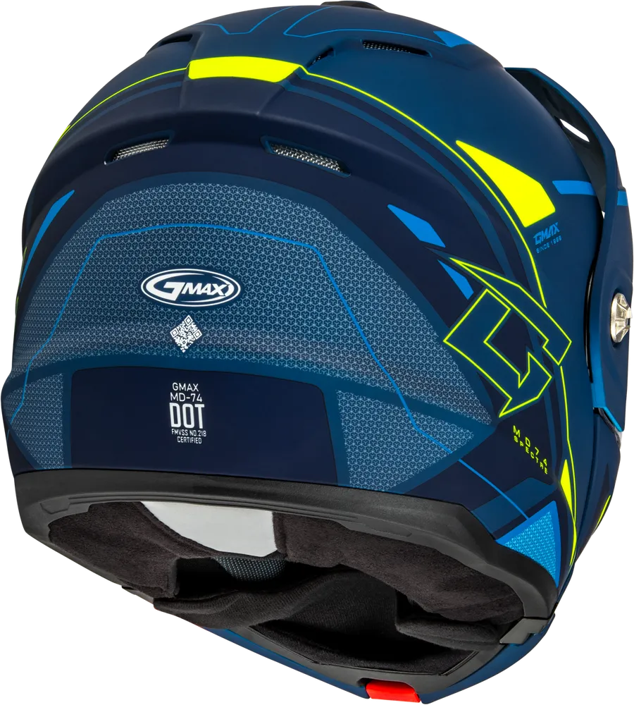 Gmax MD-74S Spectre Snow Helmet Matte Blue Green Electric Shield