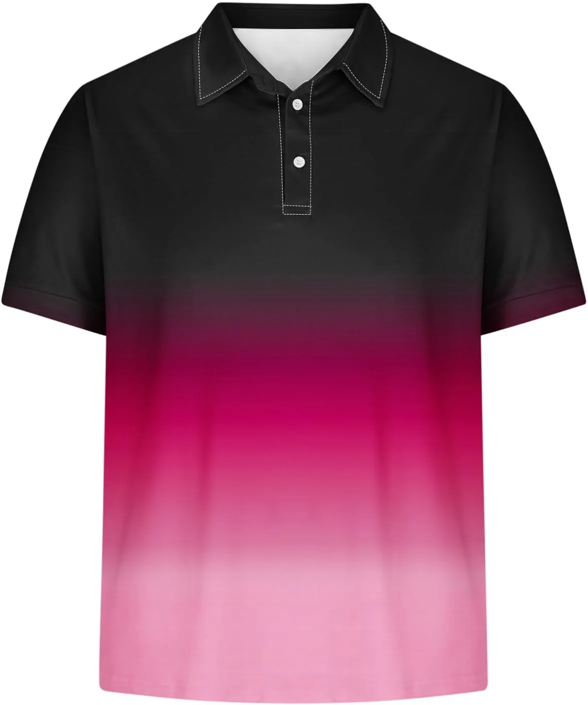 Gradient Color Polos Shirts for Men Short Sleeve Moisture Wicking Quick Dry Tees Gym Sprot Workout Casual Shirts
