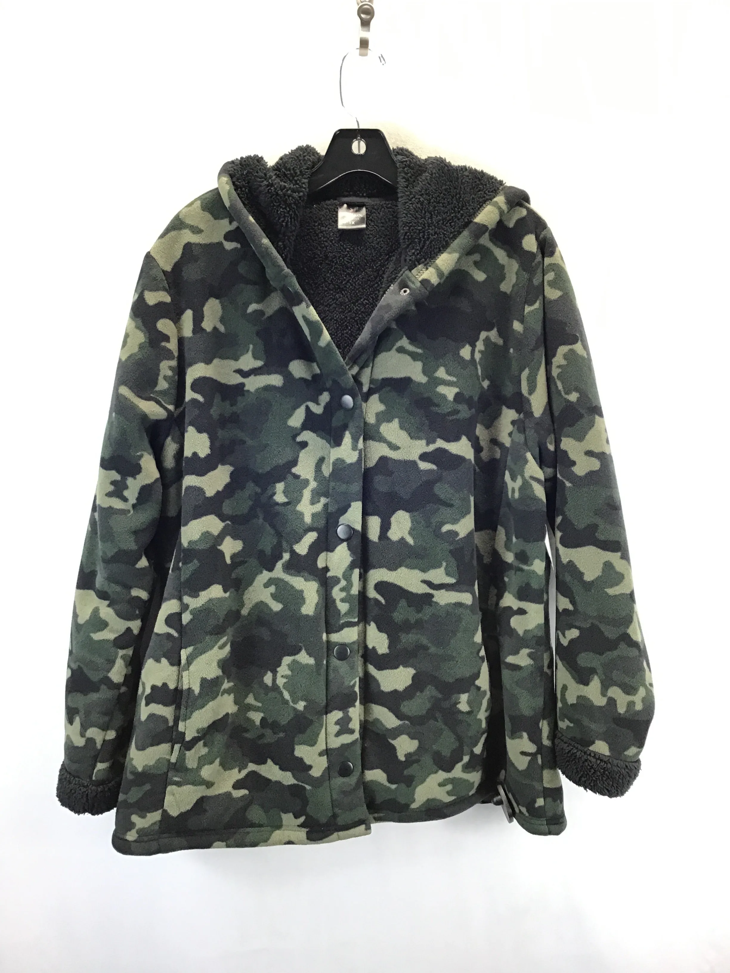 Jacket Fleece By Cuddl Duds In Camouflage Print, Size: 1x