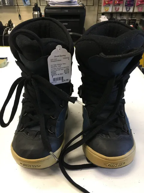 K2 New Sherpa Navy Womens Size 7 Used Snowboard Boots
