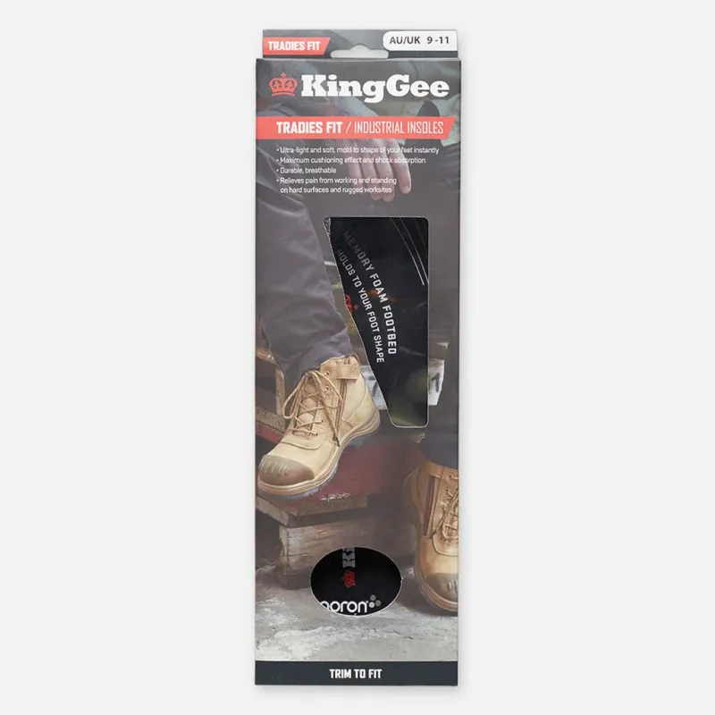 King Gee Memory Foam Tradies Comfort Heel Pod Insoles