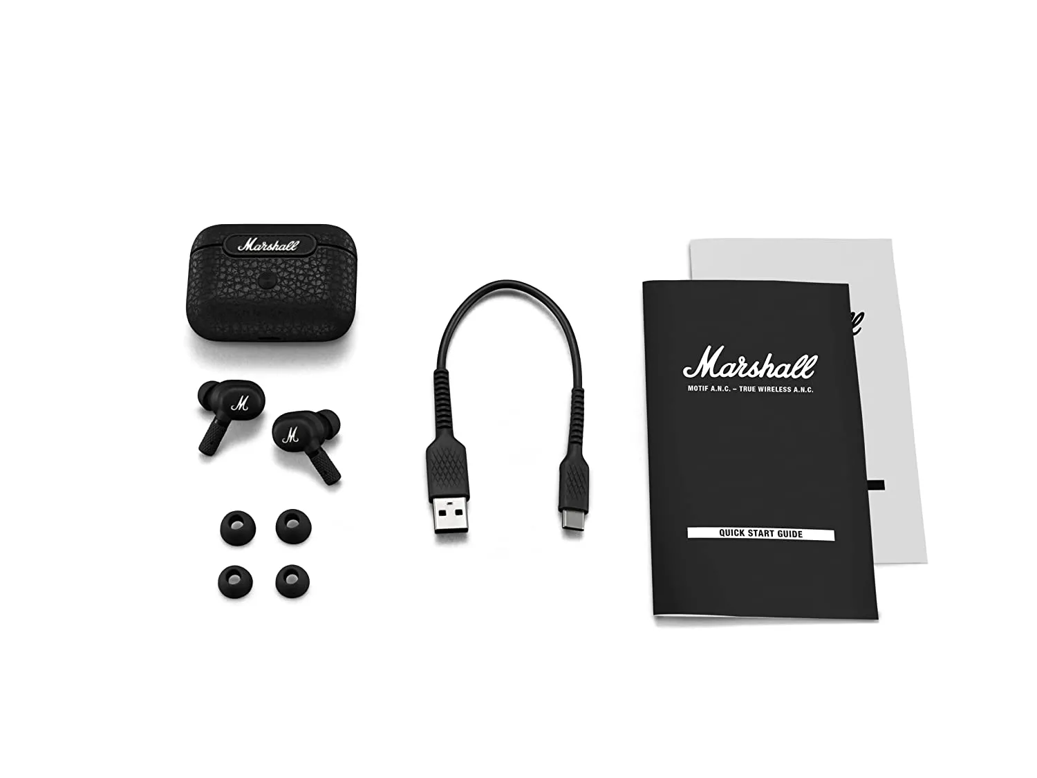 Marshall Motif True Wireless Noise Canceling In Ear Headphones-Black