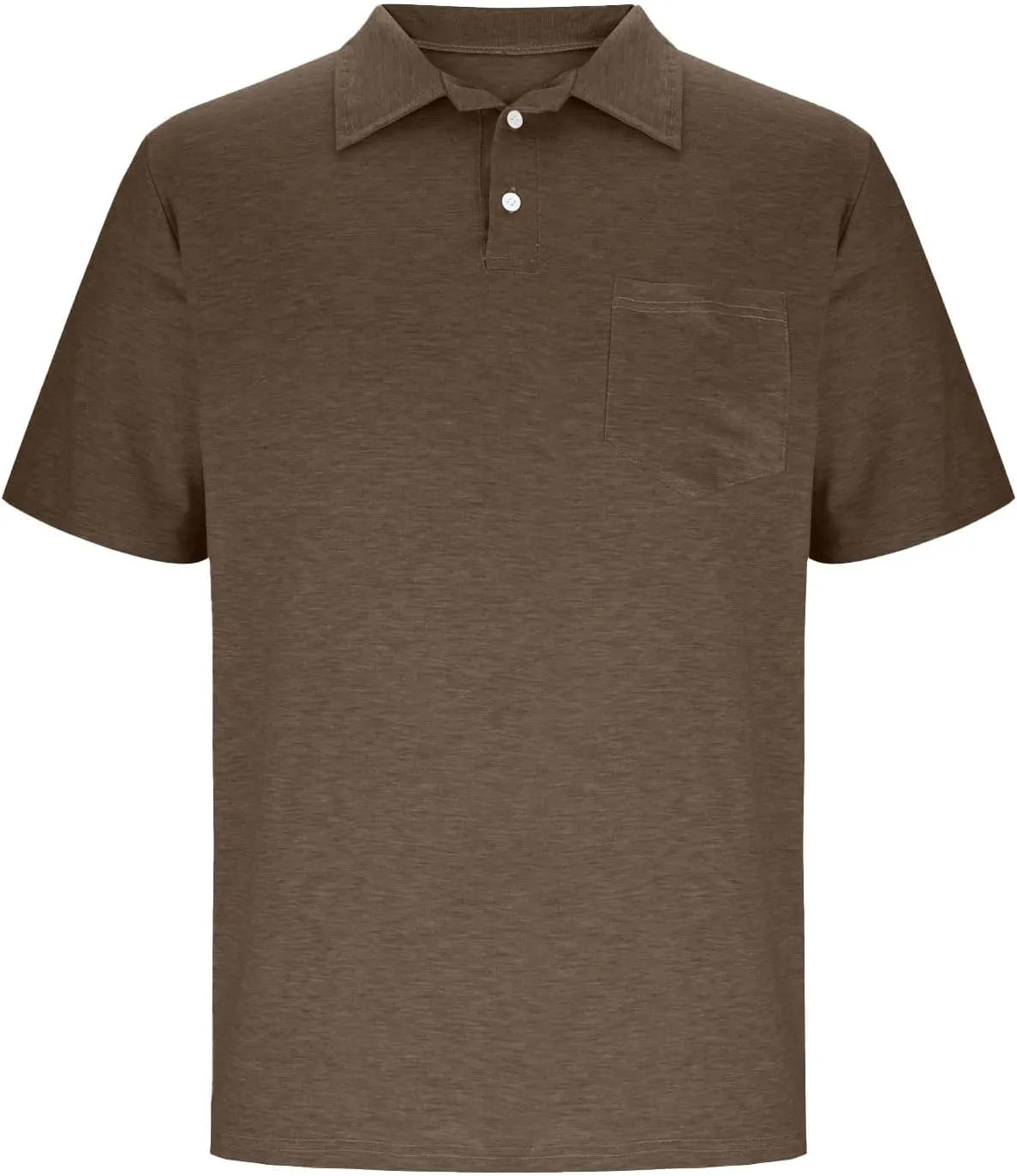 Men's Business Polos Shirts with Pocket, Short Sleeve Casual Golf Shirt Basic Collared Tees Stylish Summer Clothes