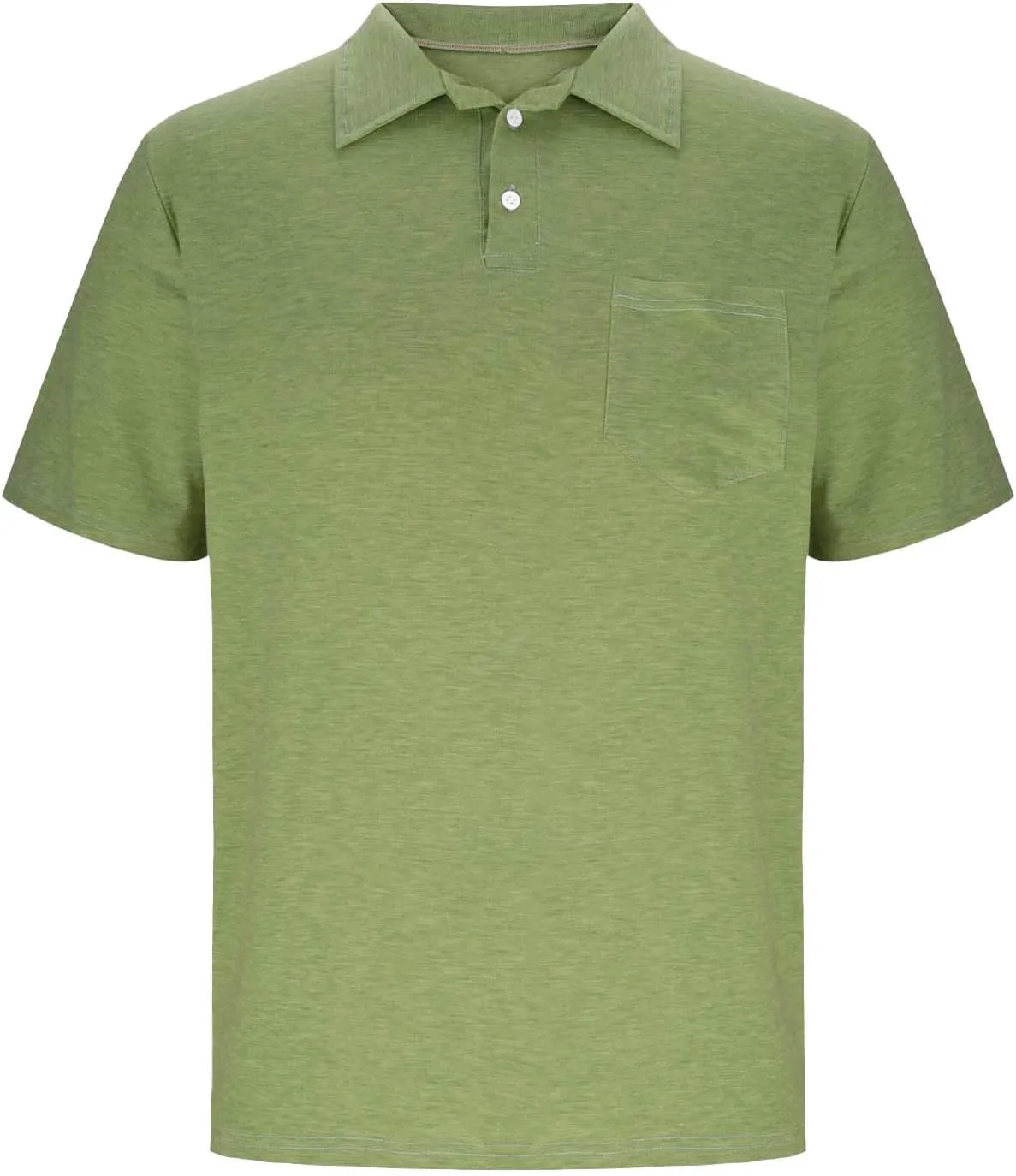 Men's Business Polos Shirts with Pocket, Short Sleeve Casual Golf Shirt Basic Collared Tees Stylish Summer Clothes