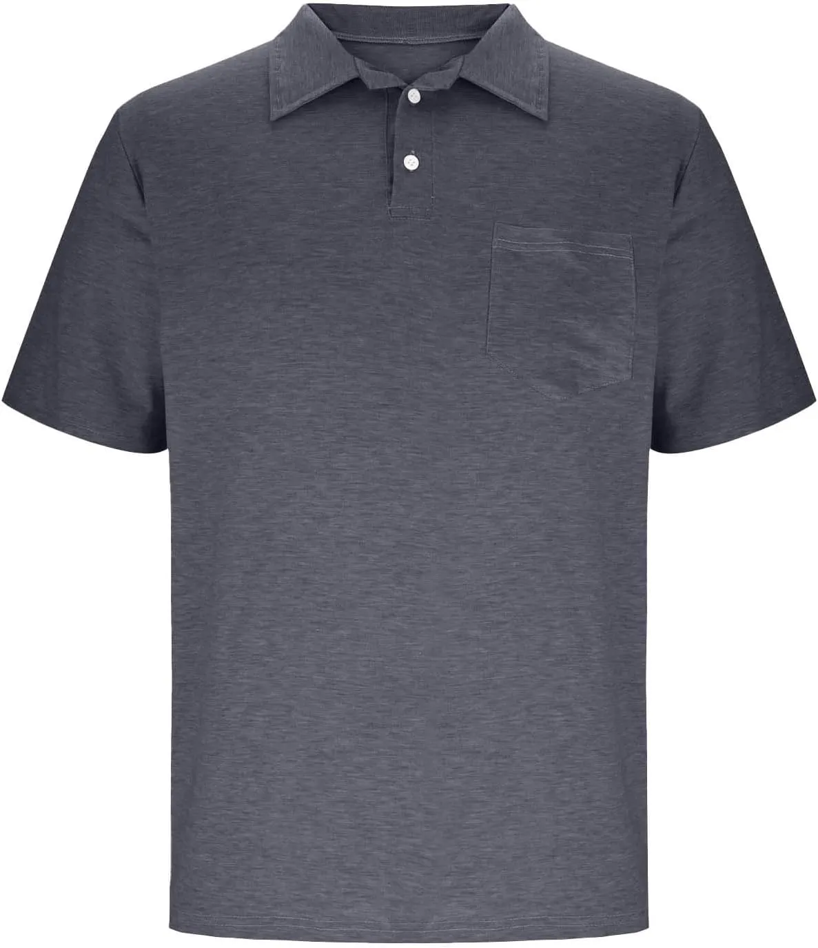 Men's Business Polos Shirts with Pocket, Short Sleeve Casual Golf Shirt Basic Collared Tees Stylish Summer Clothes