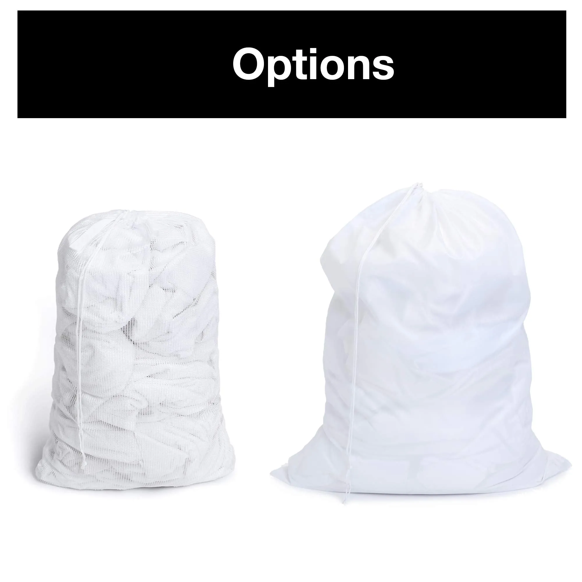 Mesh Laundry Bag with Handle and Push Lock Drawstring - Multiple Options