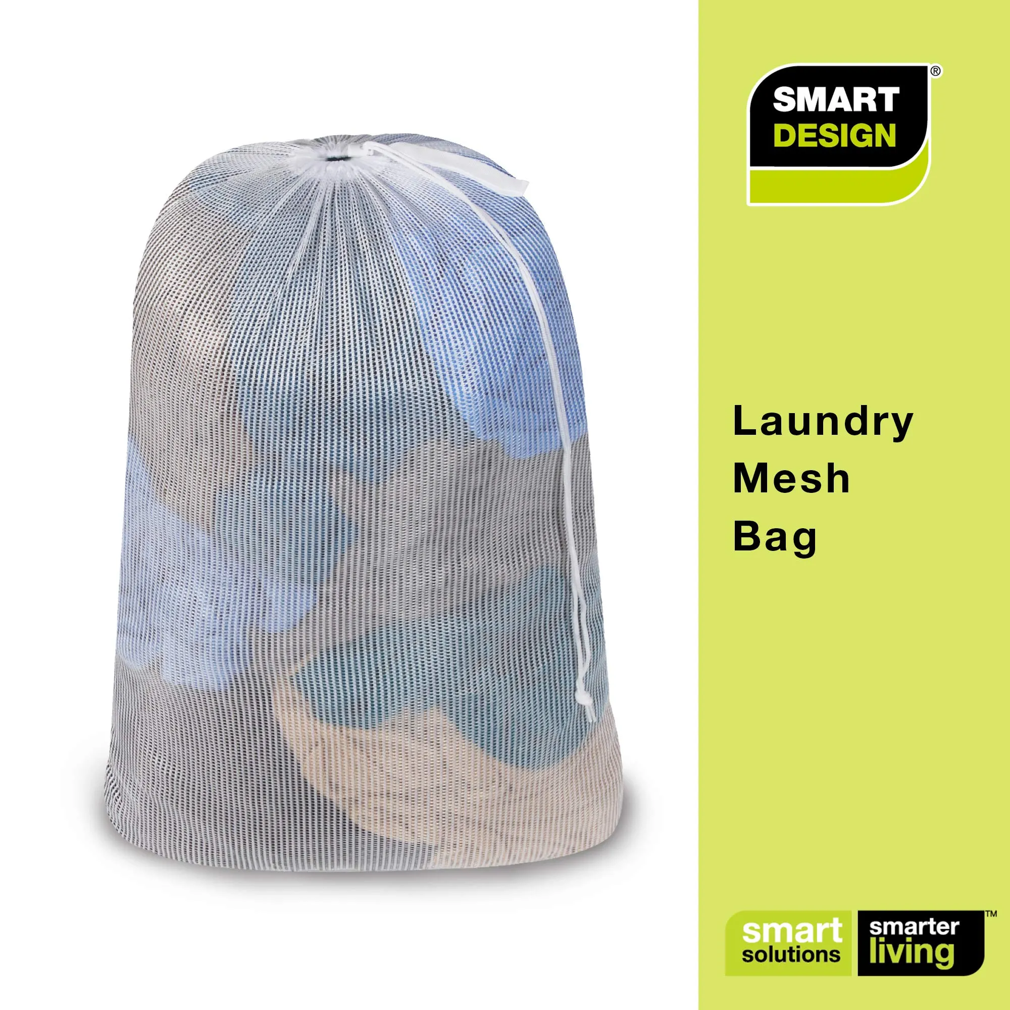 Mesh Laundry Bag with Handle and Push Lock Drawstring - Multiple Options