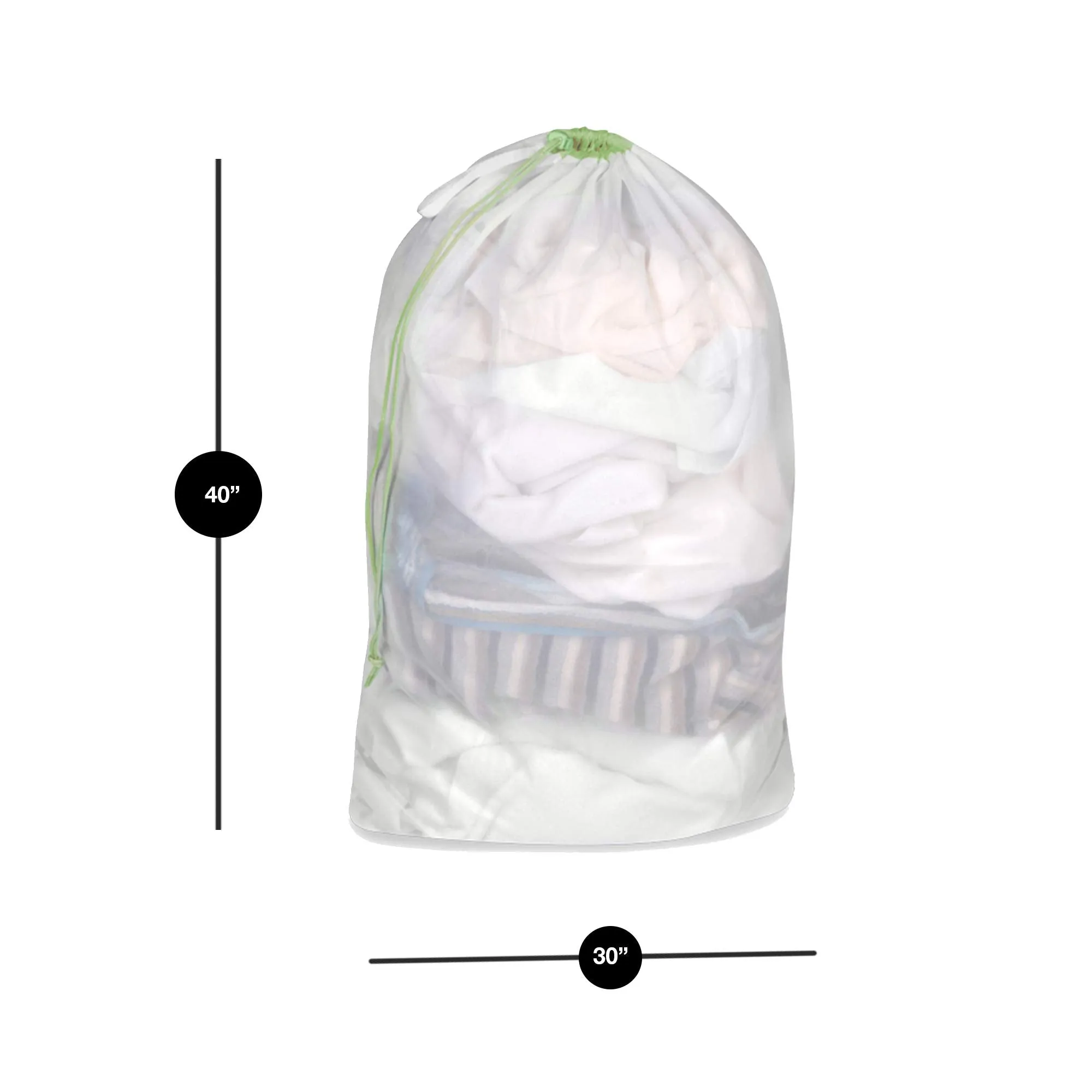 Mesh Laundry Bag with Handle and Push Lock Drawstring - Multiple Options