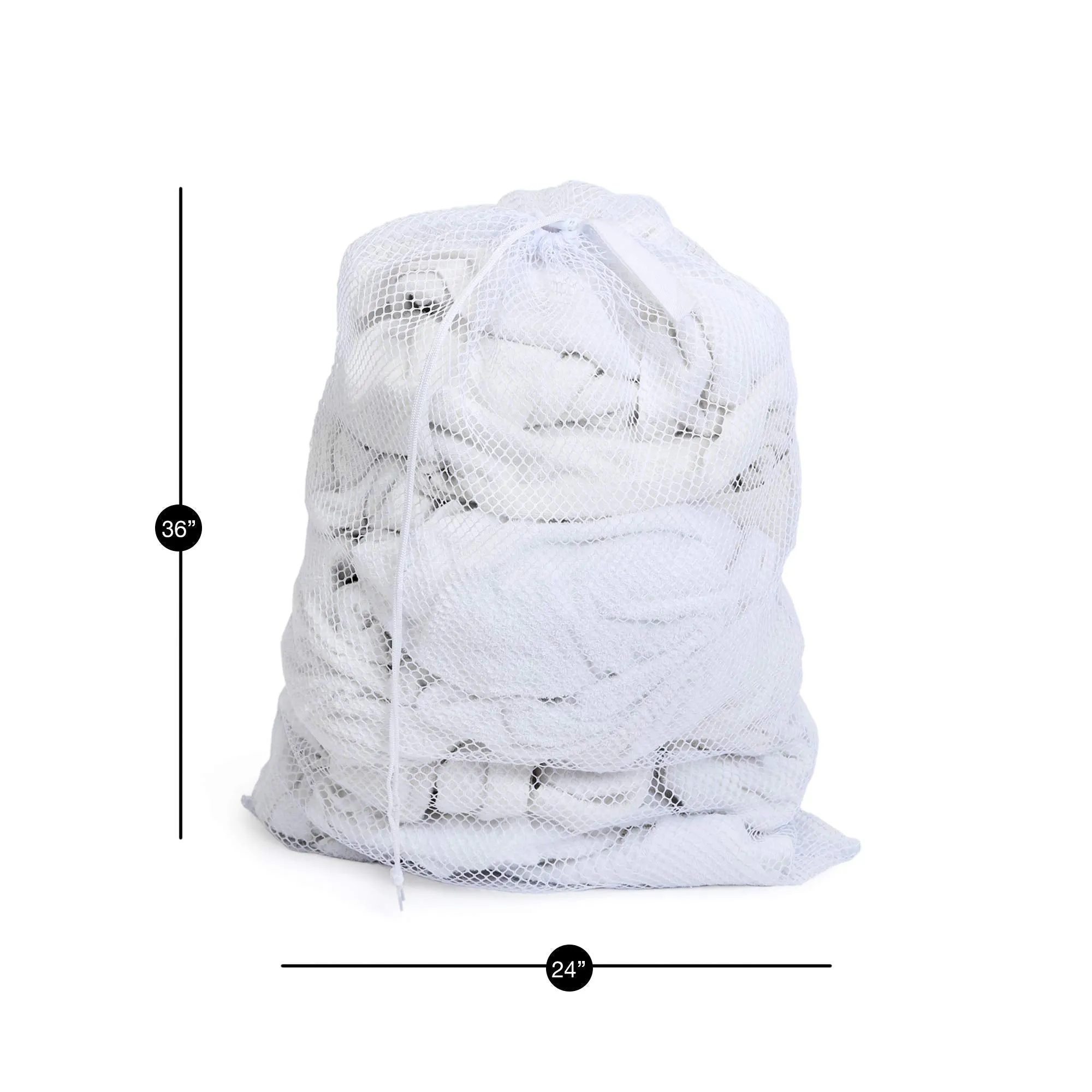 Mesh Laundry Bag with Handle and Push Lock Drawstring - Multiple Options