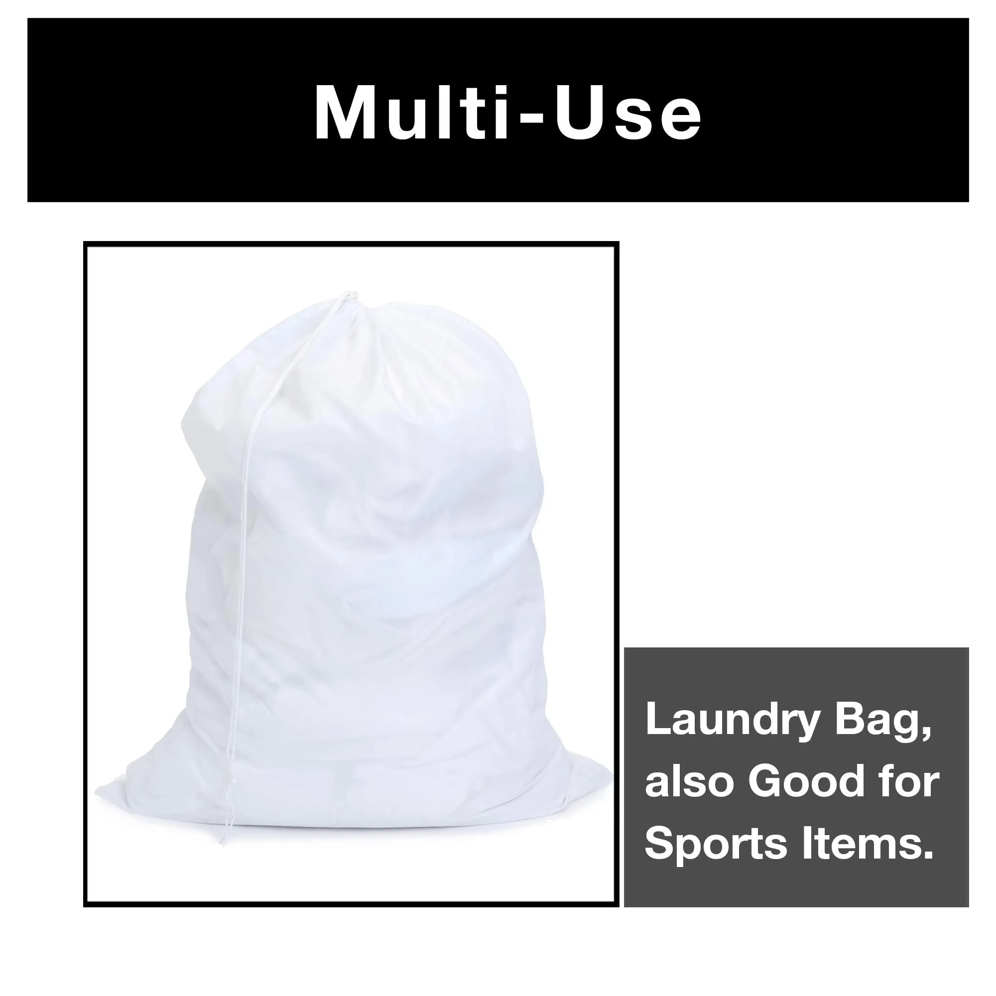 Mesh Laundry Bag with Handle and Push Lock Drawstring - Multiple Options