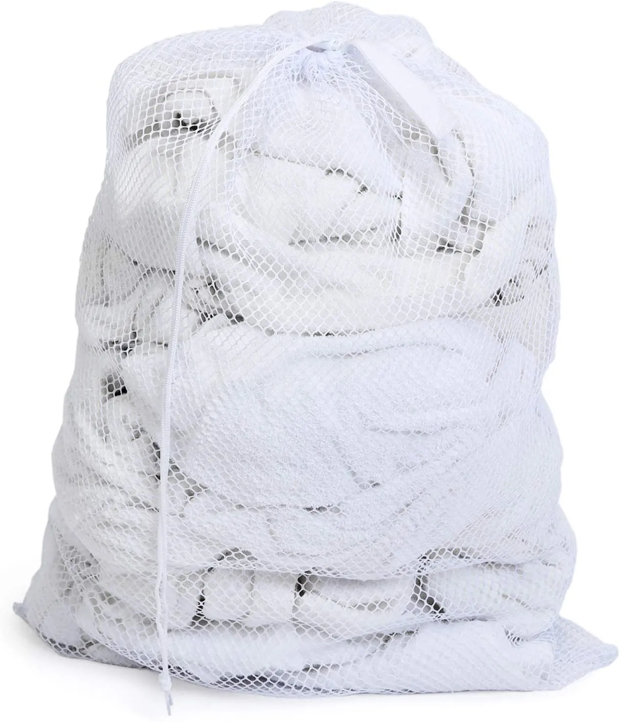 Mesh Laundry Bag with Handle and Push Lock Drawstring - Multiple Options