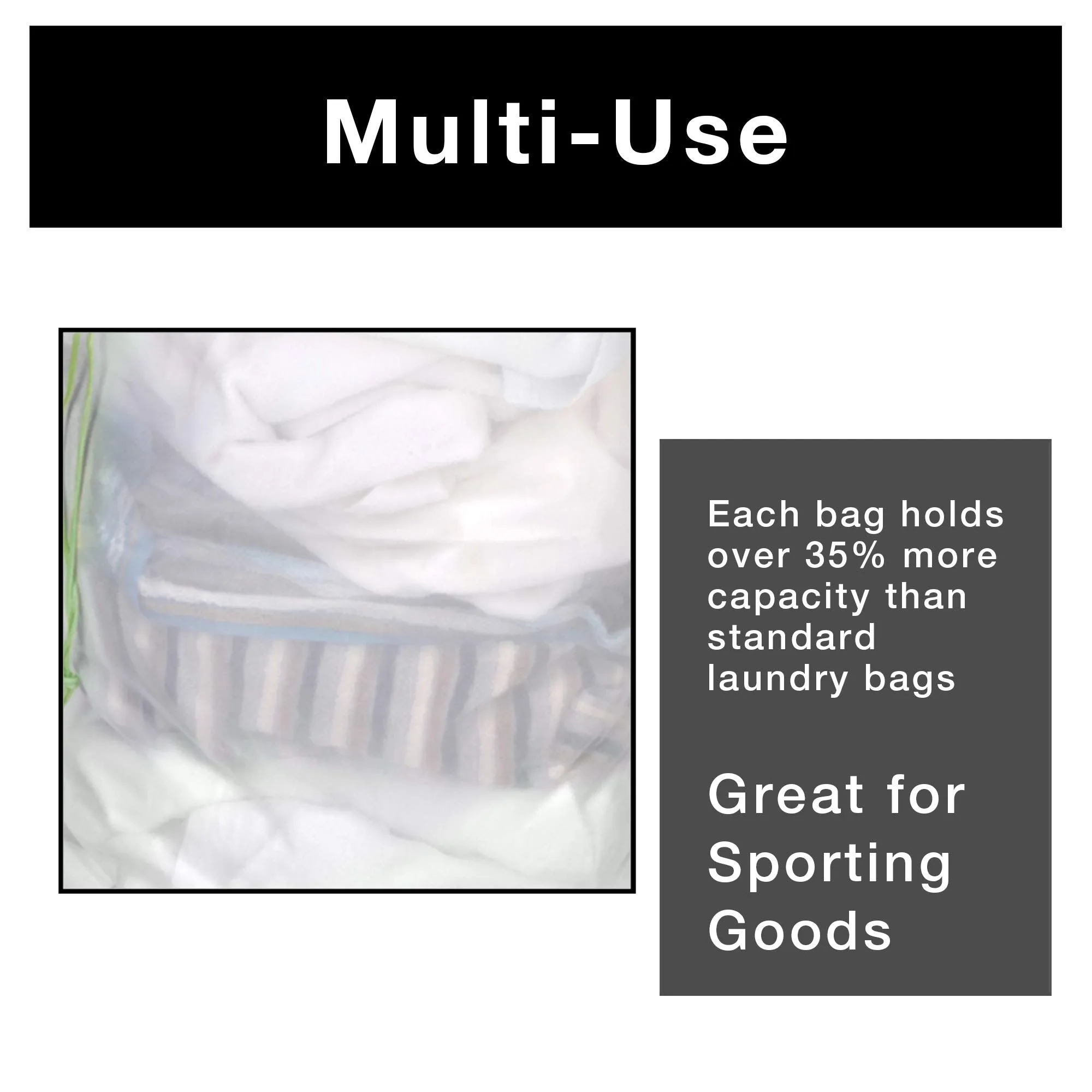Mesh Laundry Bag with Handle and Push Lock Drawstring - Multiple Options