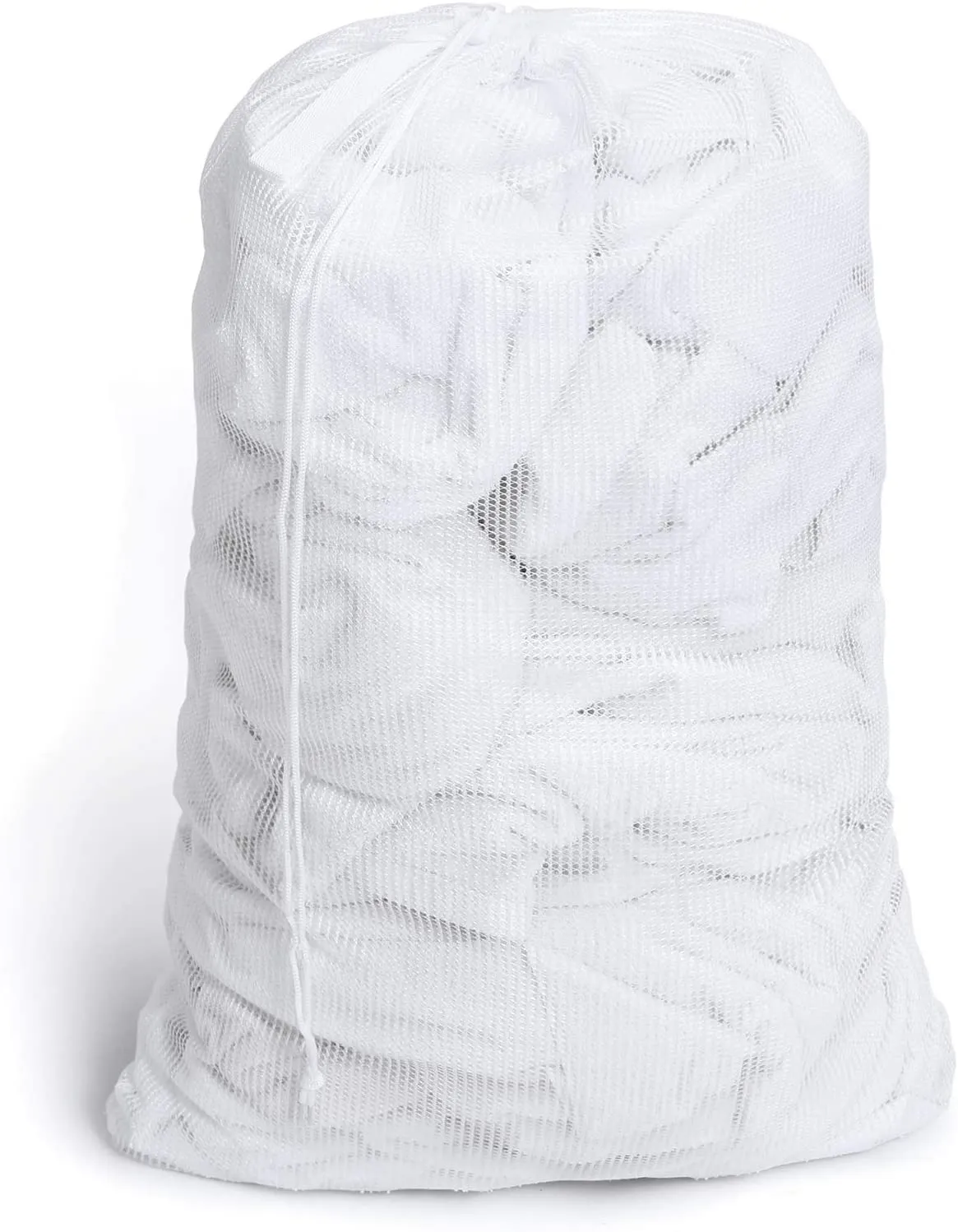 Mesh Laundry Bag with Handle and Push Lock Drawstring - Multiple Options