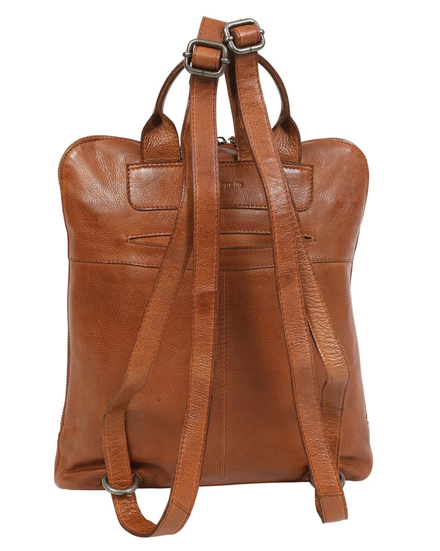 Modapelle - Soft Cow Leather Ladies Double Zip Comp Bag in Tan | Moda7705