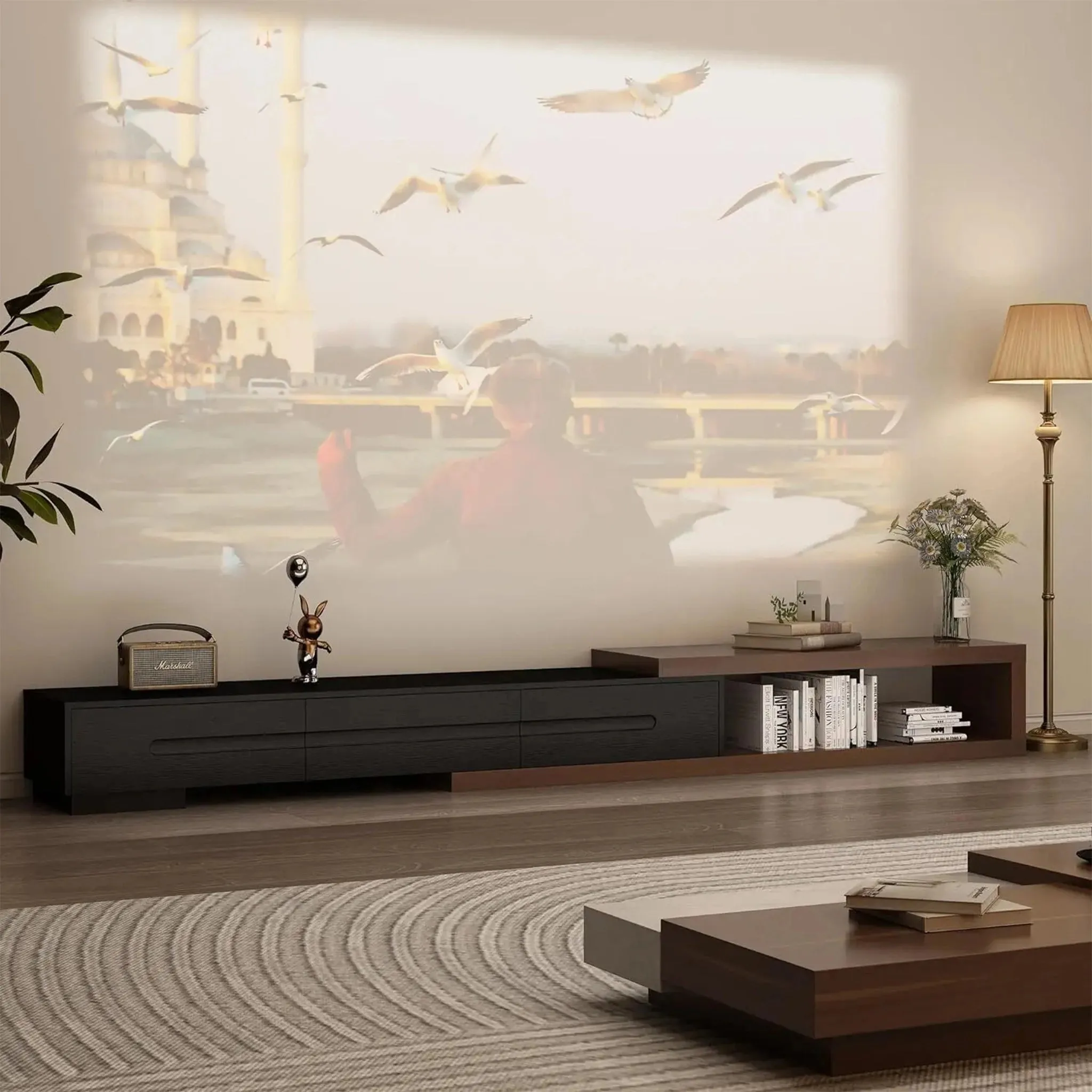 Neckar | Modern Wooden TV Stand with Adjustable Length