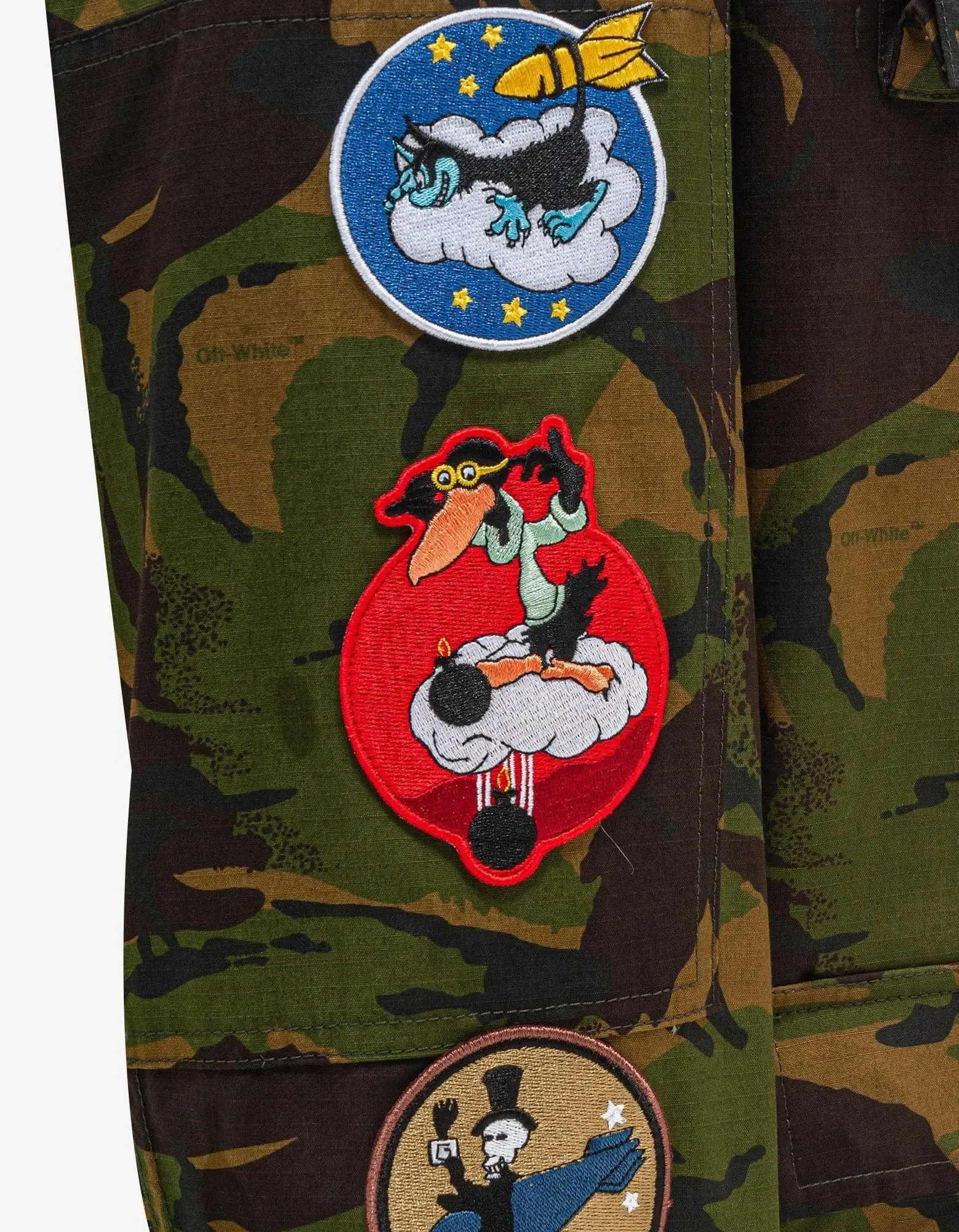 Off-White Green Camouflage Patch Field Jacket