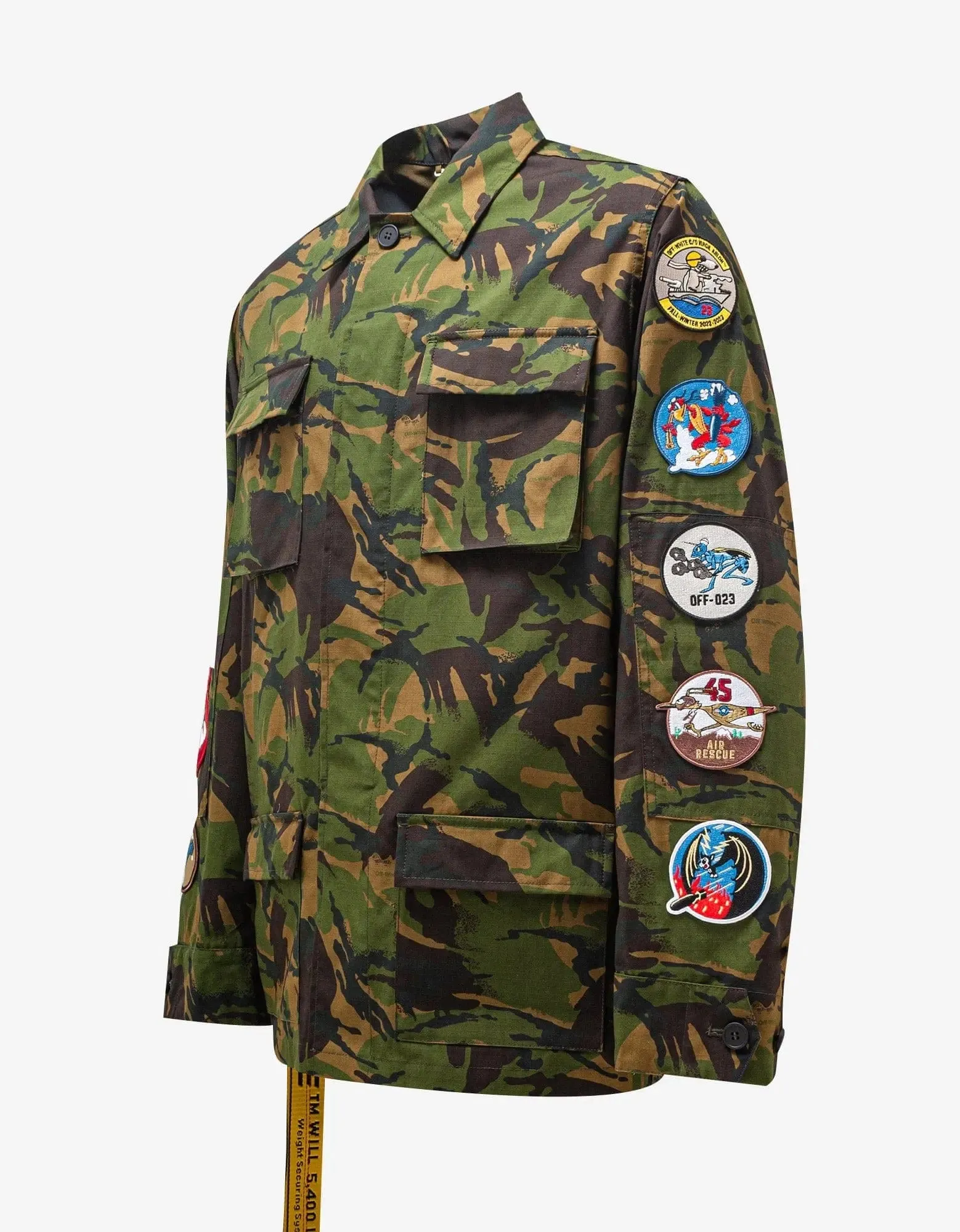 Off-White Green Camouflage Patch Field Jacket