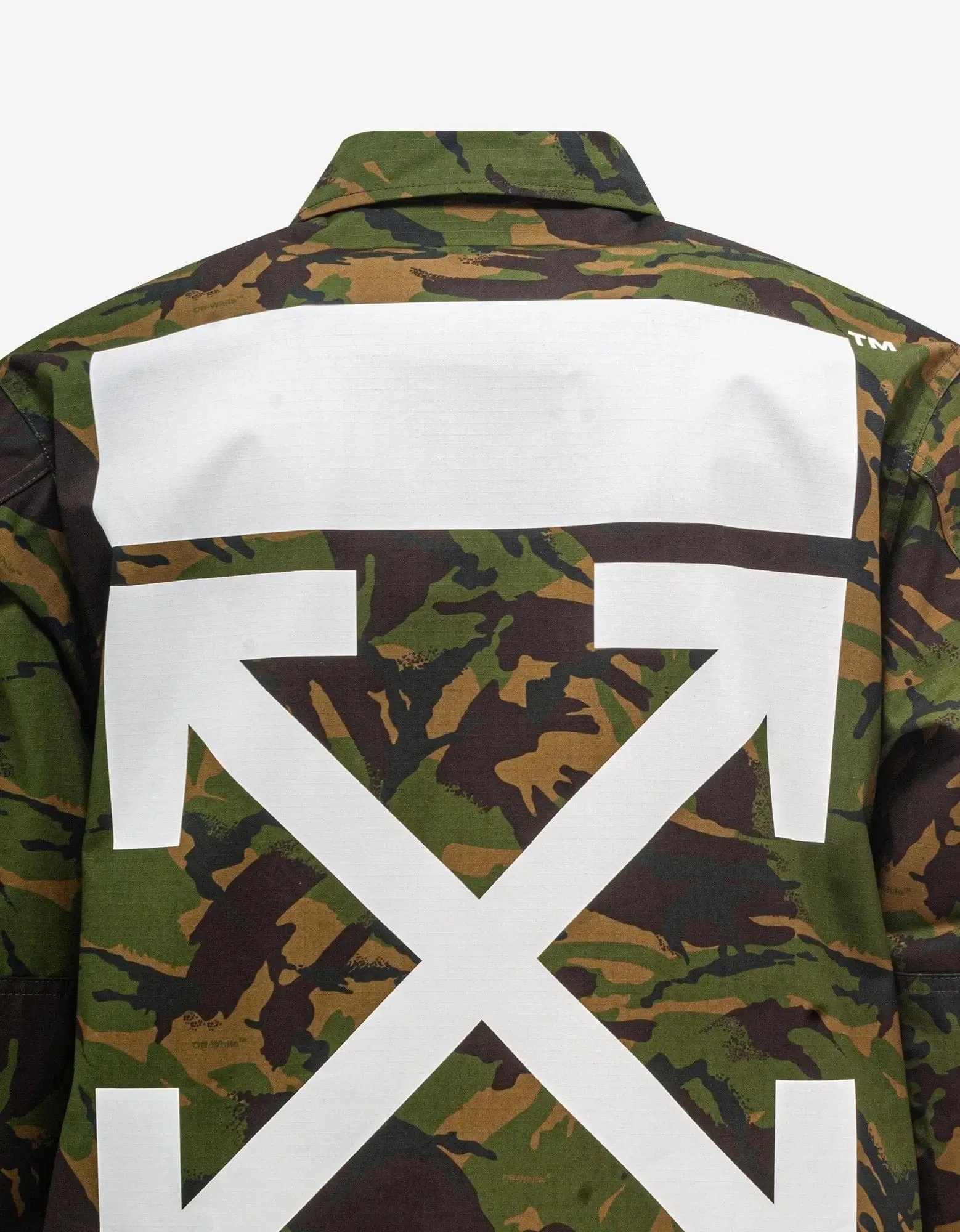 Off-White Green Camouflage Patch Field Jacket