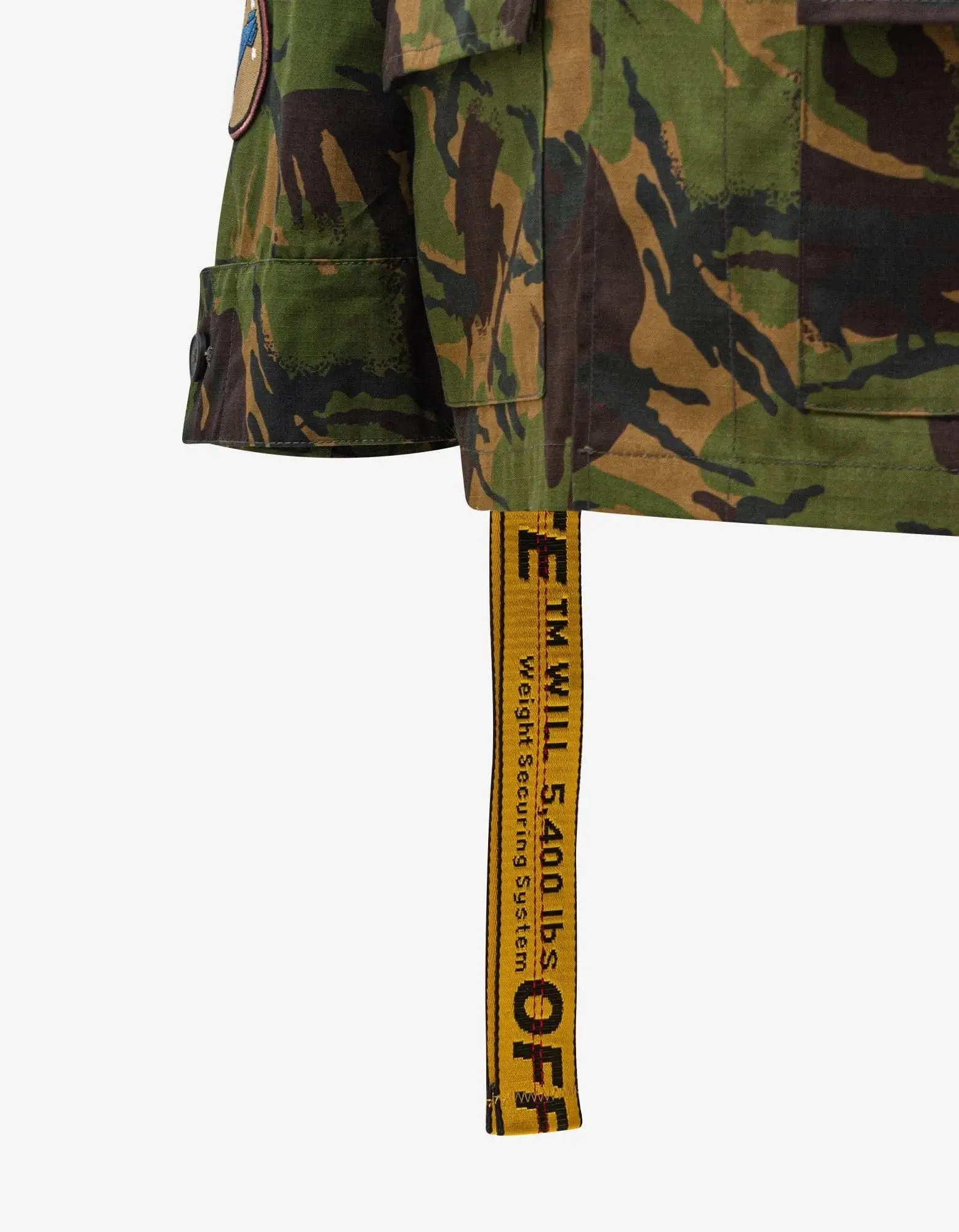 Off-White Green Camouflage Patch Field Jacket