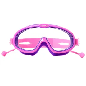 Pink Purple two border Anti Fog UV Protection Leakproof Design Swim Goggles for Kids,4yrs  - 10yrs