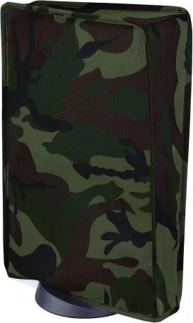 PlayVital Nylon Dust Cover for ps5, Soft Neat Lining Dust Guard for ps5 Console, Anti Scratch Waterproof Cover Sleeve for ps5 Digital Edition & Disc Edition - Forest Camouflage