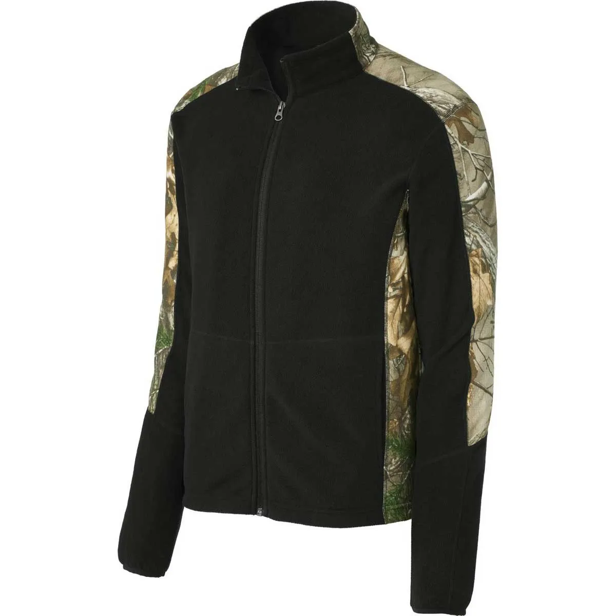 Port Authority Men's Black/Realtree Xtra Camouflage Microfleece Full-Zip Jacket