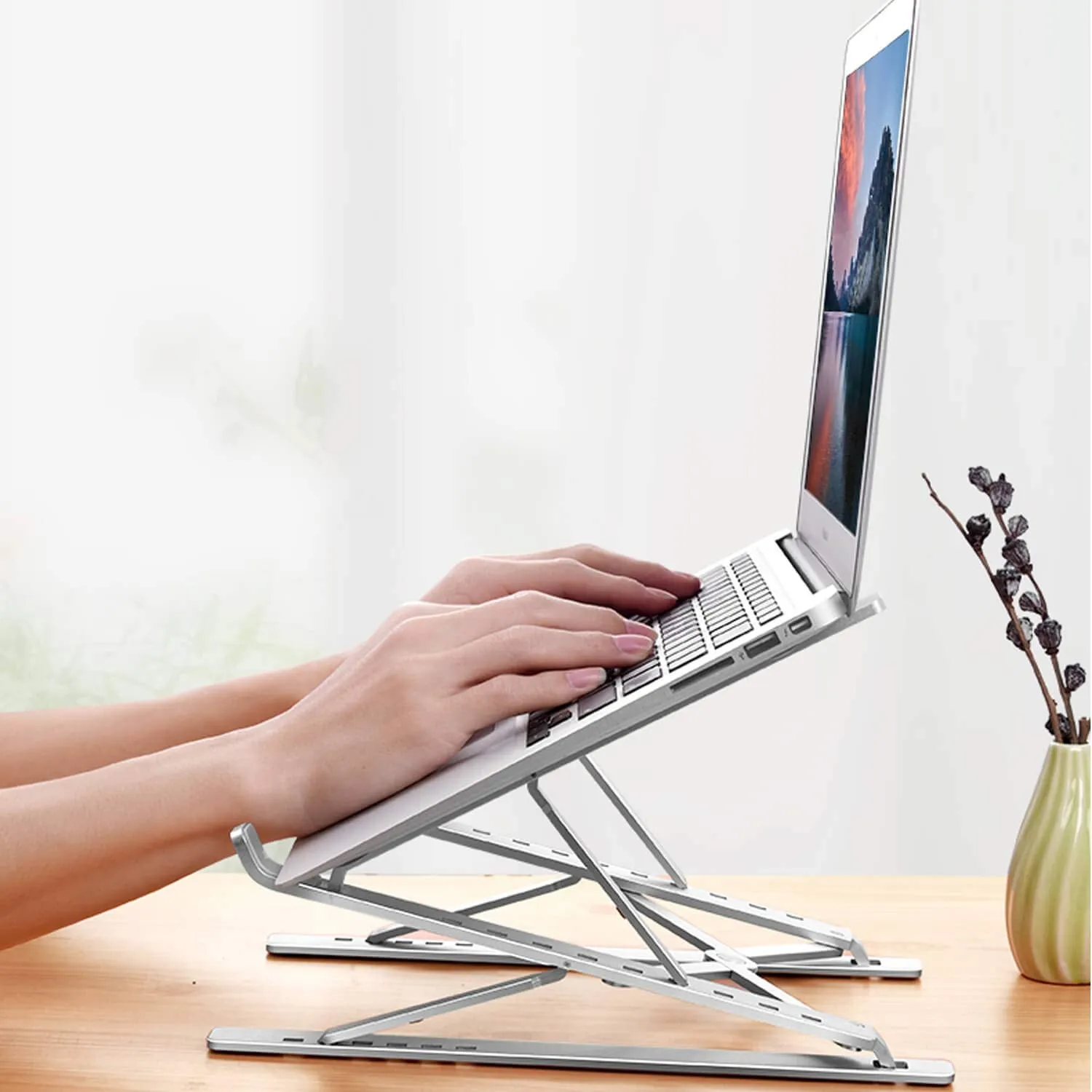 Proffisy N8 Laptop Stand(Double-Layer, Sliver)