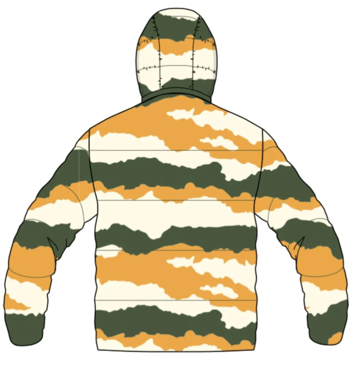 Roku Studio 2021 CAMOUFLAGE TEAR DRIP BUBBLE JACKET (Olive)