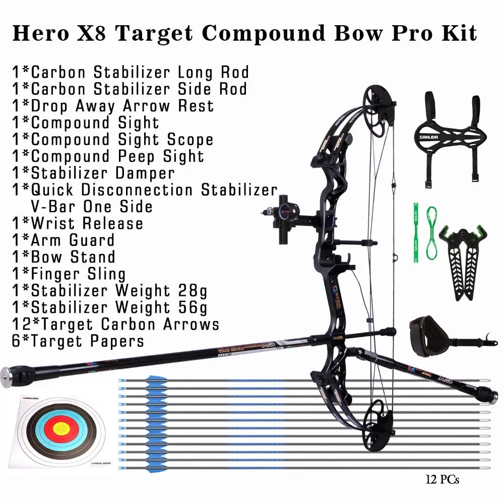 Sanlida® Archery Hero X8 Beginner Target Compound Bow Pro Kit