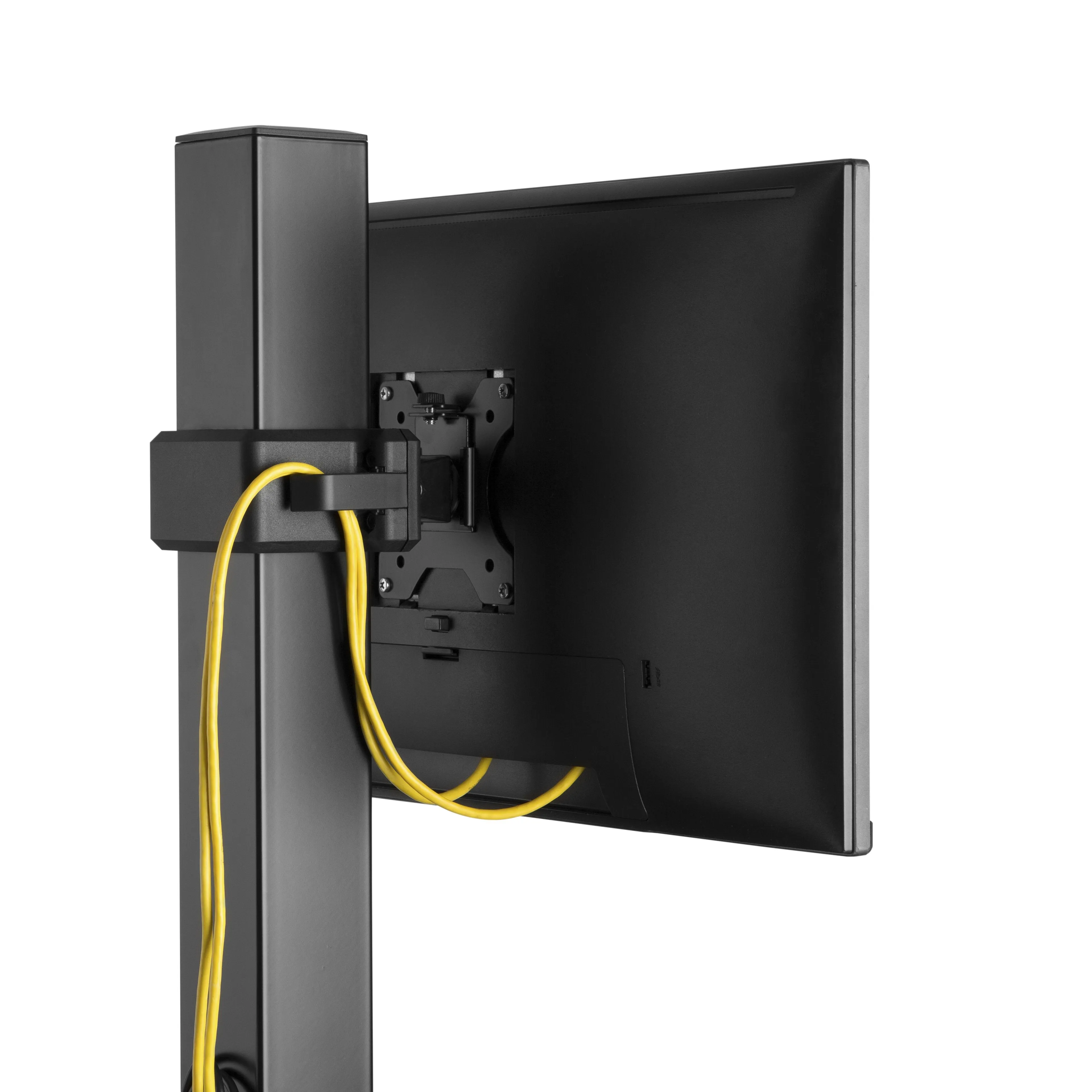Single 17"-32" Monitor Mount Electric Ergonomic Height Adjustable Sit-Stand Desk Converter Workstation - Black