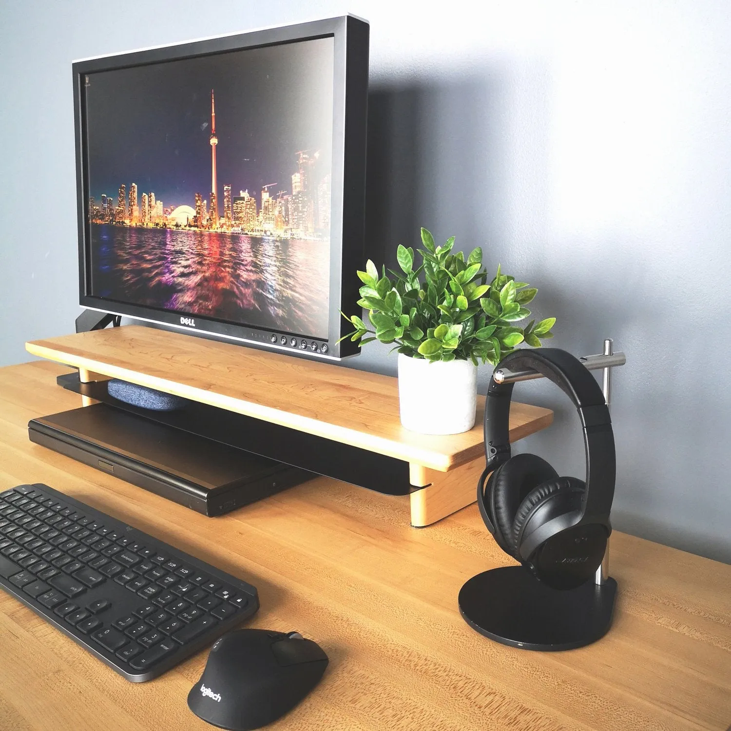 Solid Maple Monitor Stand Desk Riser