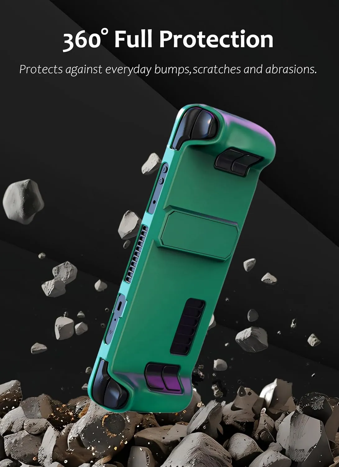 Steam Deck Case,Steam Deck OLED Case,Kickstand Protective Case for Steam Deck/Steam Deck OLED, Steam Deck Accessories That are to Drops, Scratches, dust, and Fingerprints-(Black)