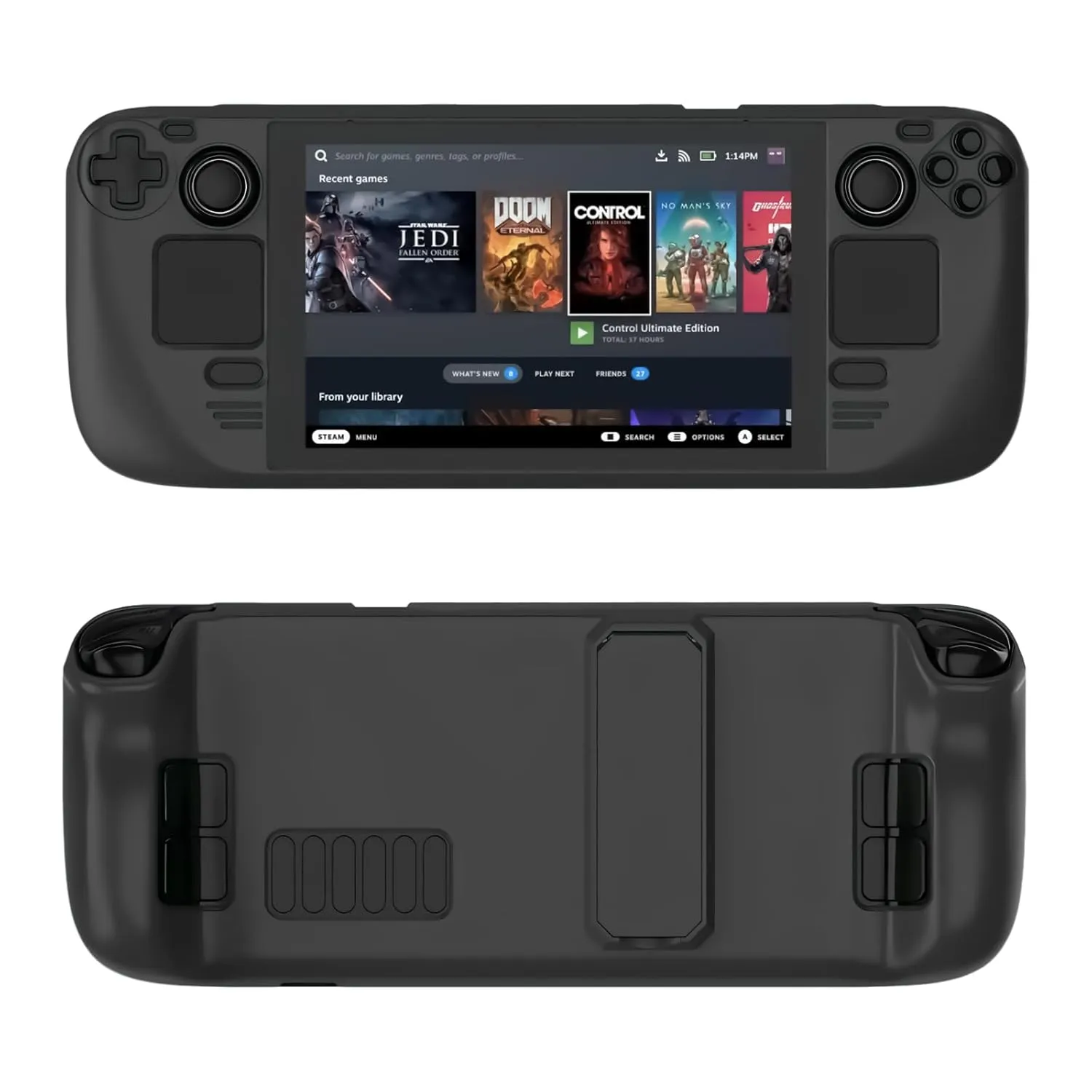 Steam Deck Case,Steam Deck OLED Case,Kickstand Protective Case for Steam Deck/Steam Deck OLED, Steam Deck Accessories That are to Drops, Scratches, dust, and Fingerprints-(Black)